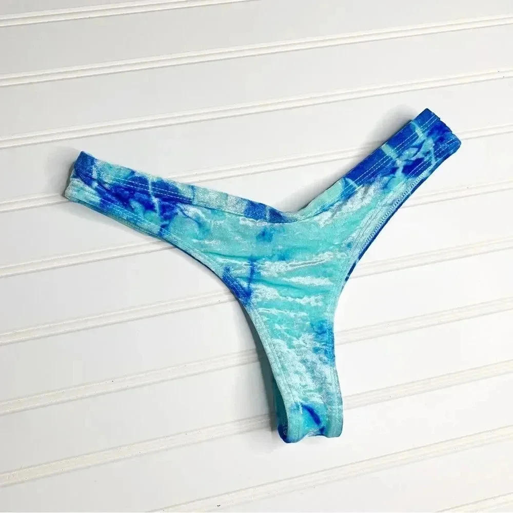 Frankie’s Bikinis Oliver Bottom Aqua Tie Dye
